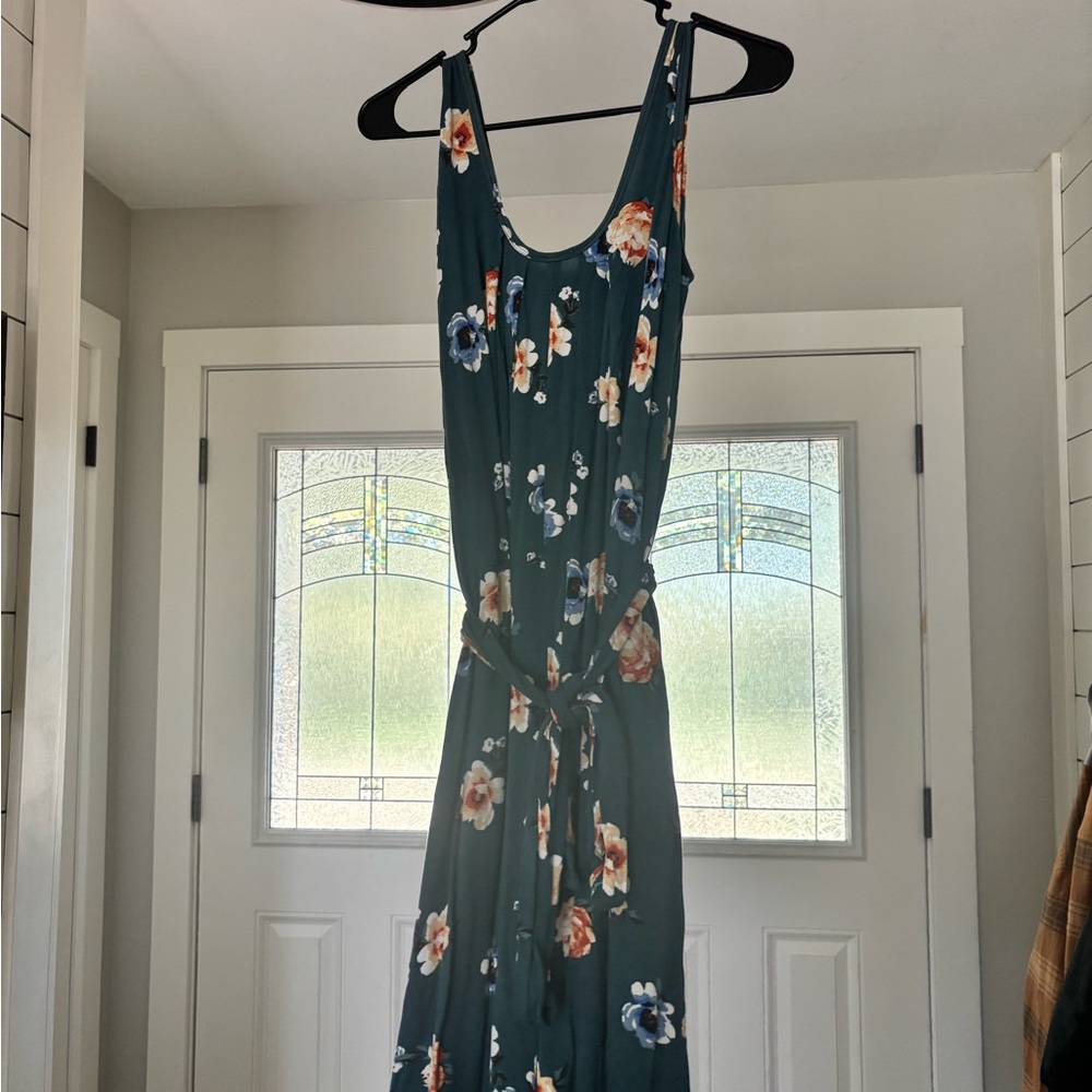 Latched Mama Floral Maxi Dress - Teal Breeze Print